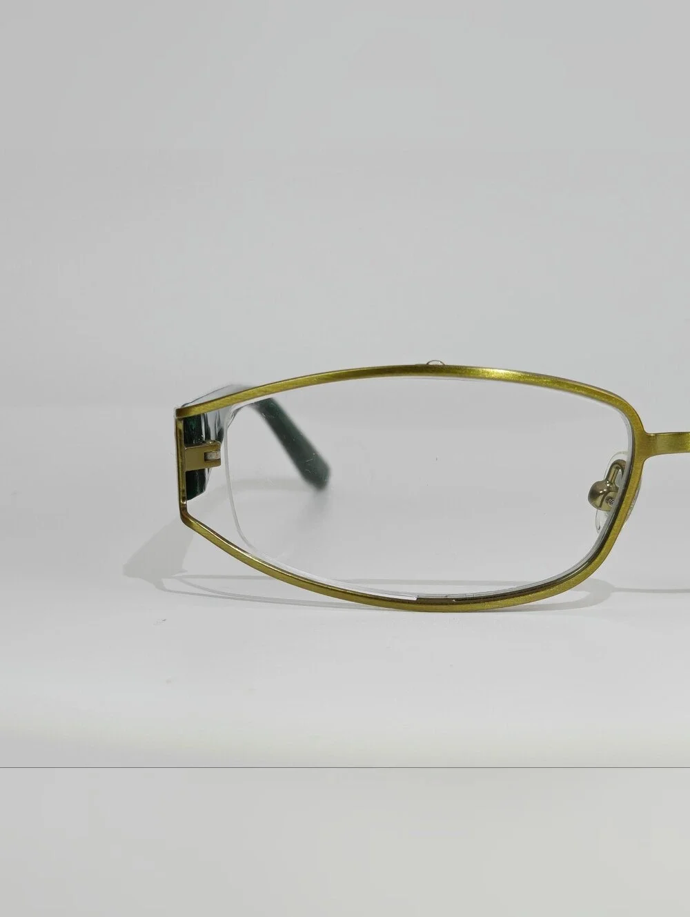 Laura Ashley. Helena. Gold Semi Rimless Metal Eyeglasses. Sage Loom.